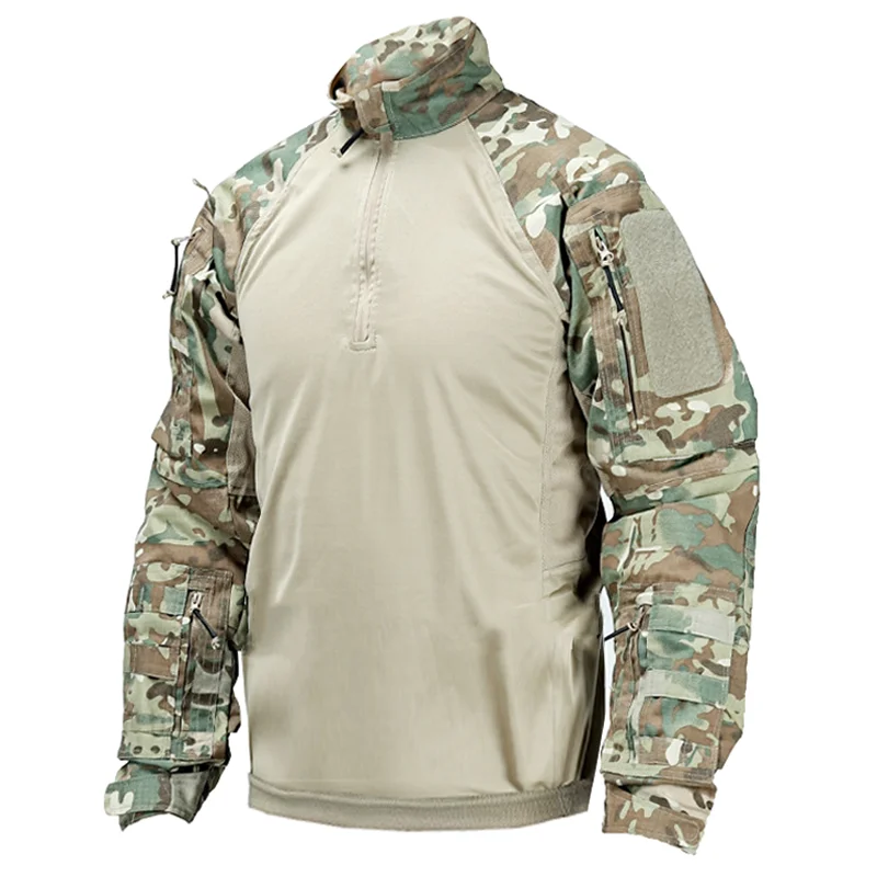 Haut à manches longues respirant pour hommes, chemise militaire CP, chemise d'entraînement Airsoft, paintball, camping, chasse, vêtements CamSolomon