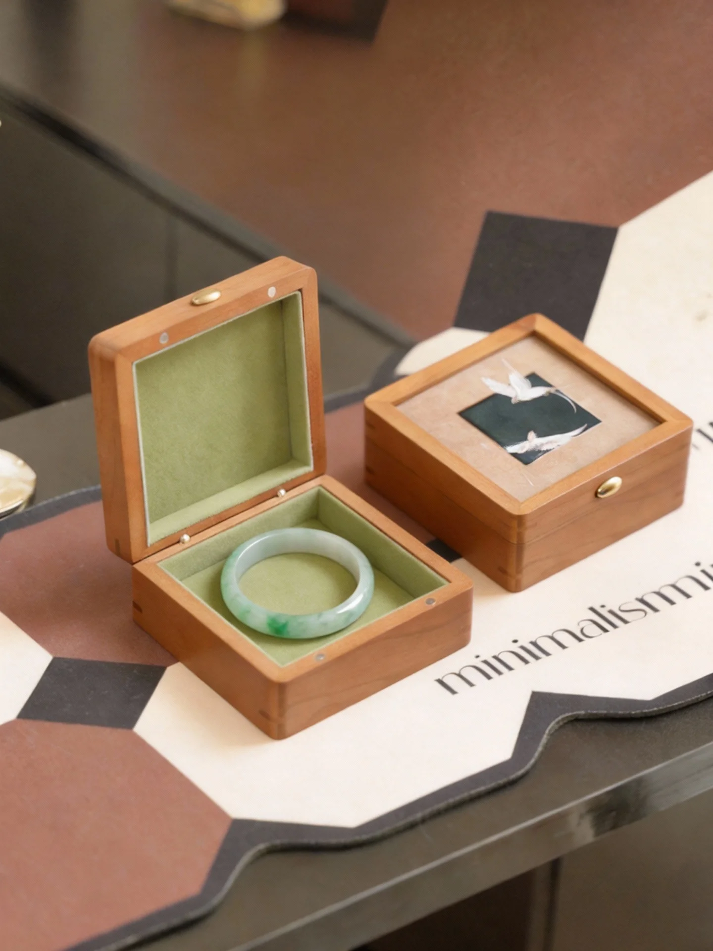 

High End Portable Jewelry Box Bracelet Storage Display Case Large Capaci Ele Wooden Box for Jade Bracelet Storage