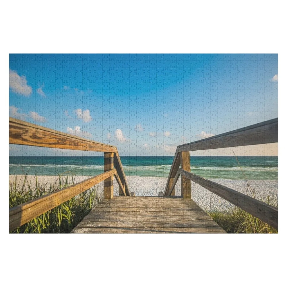Head to the Beach - Sandy Boardwalk Leads to Summer Fun Near Destin Florida Jigsaw Puzzle Personalised Toys Puzzle