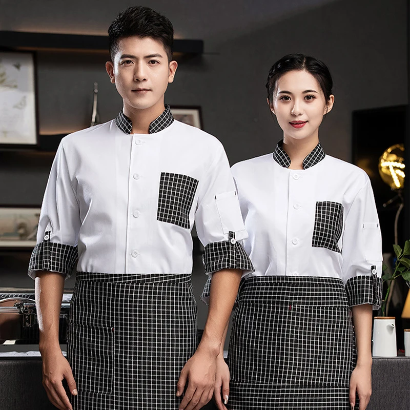 Japanese Restaurant Unisex Chef Jacket Hotel Kitchen Bar Shop Cafe Catering Chef Work Clothes Short / Long Sleeve Chef Uniform