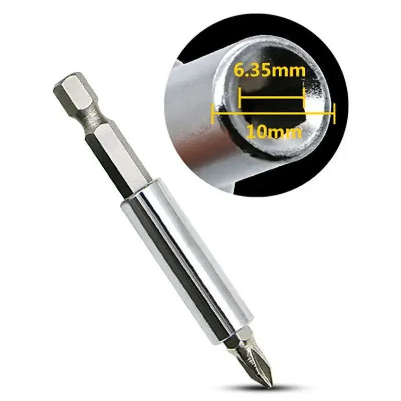 1/4\'\' Strong Magnetic Hex Screwdriver Bit Extension Connecting Rod Sleeve Pistol Drill Extension Rod 6.35mm Sleeve Quick Adapter