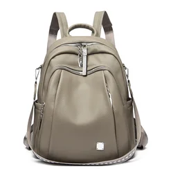 Mochila De cuero suave 3 en 1 para mujer, bolso de hombro de gran capacidad, de viaje, a la moda