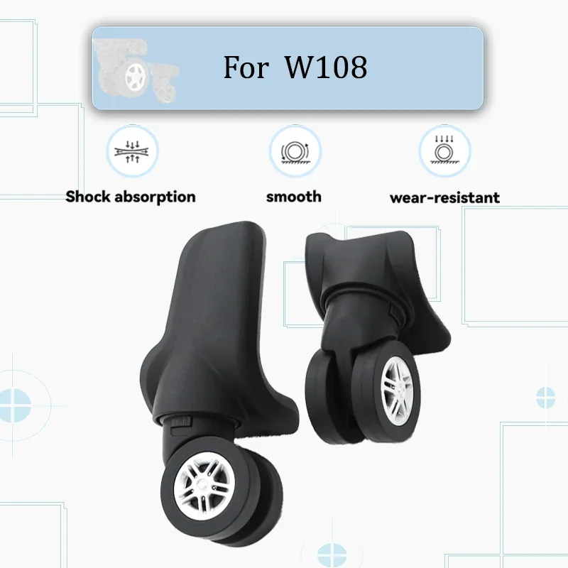 لملحقات عجلة الأمتعة W108 المقاومة للاهتراء والهادئة عجلات دوارة 360 درجة متوافقة مع حقائب السفر 20-28 بوصة #1