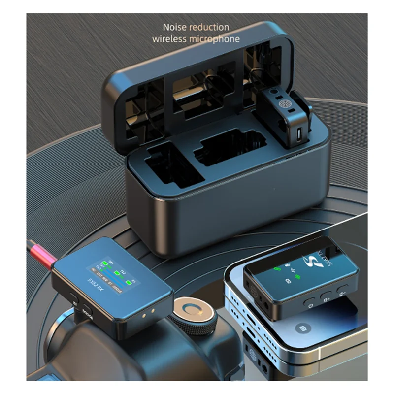 AA08-SX62 Wireless Lavalier Microphone High-Definition Sound Quality Stable Transmission Portable For Outdoor Live Broadcast
