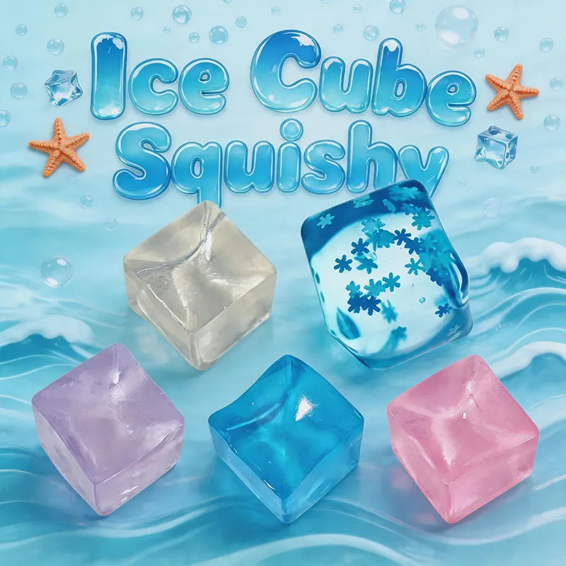 3/4.5/5.5CM Ice Cube Squishy Toy Stress Relieving Soft Touch Slow Rebound Stretch Squeeze Snowflake Ice Cube Xmas Gift for Adult