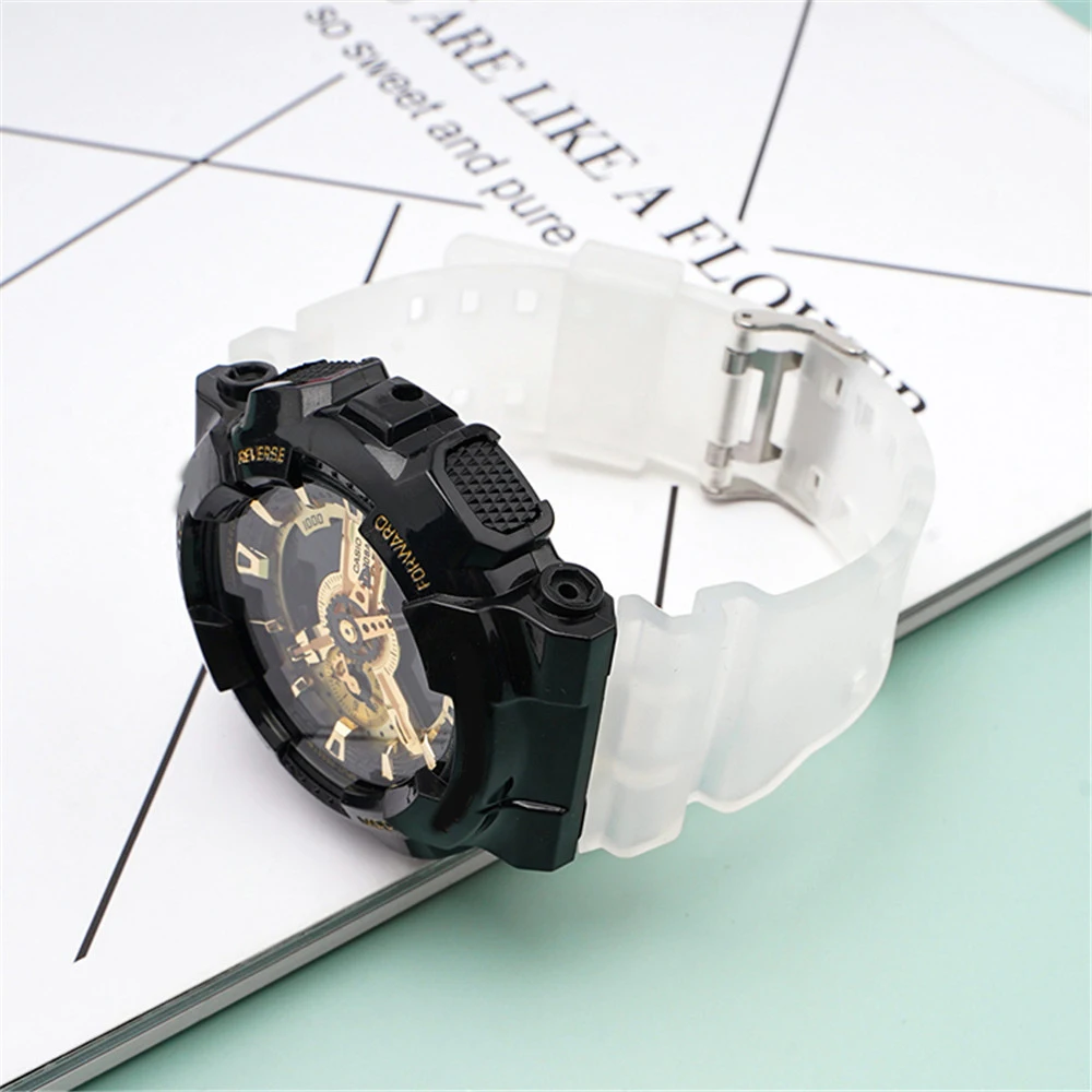 Correa de repuesto de goma para reloj Casio G-SHOCK, pulsera de resina de GA-100, para modelos GD-100/110/120/150/400/700 GW-8900/110/120 GLS-100