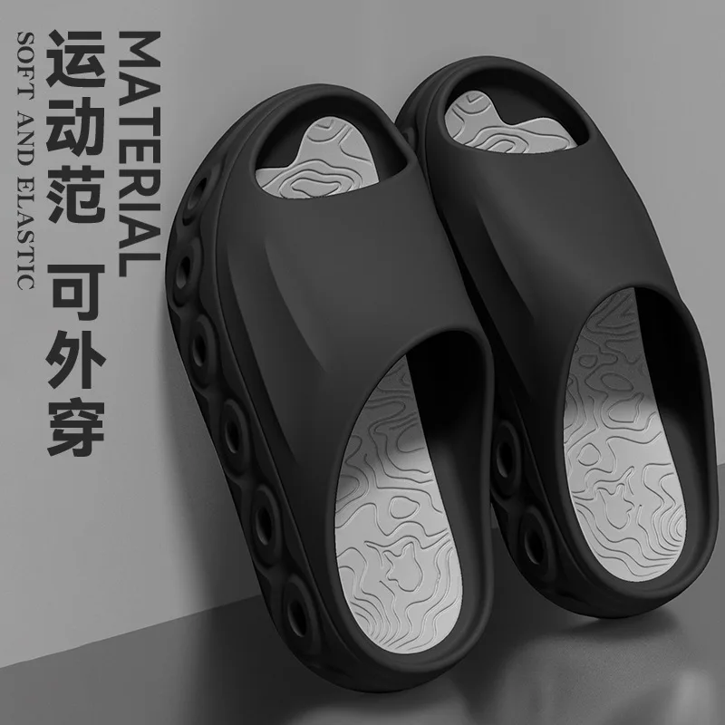 Thick-soled slippers men's new sports summer stepping on shit feeling outside men's home thick-soled non-slip outdoor slippers