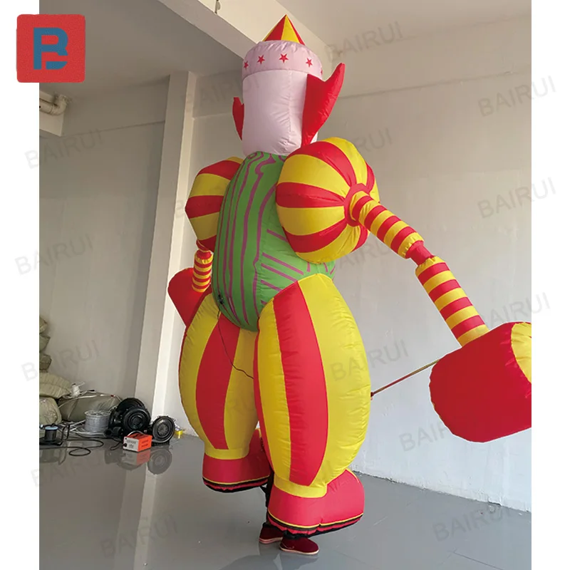 Payaso inflables con sopladores, mochilas para caminar para desfile de festivales de Navidad al aire libre, accesorios decorados para eventos y fiestas