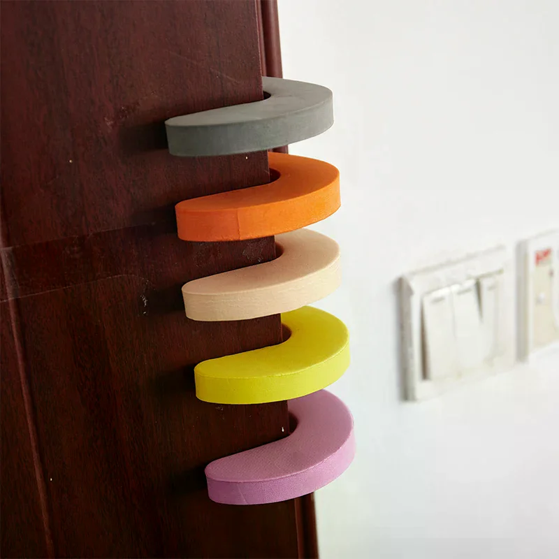 5PCS Safety Finger Foam Door Stopper Locks Children Protection C Shape Door Clip