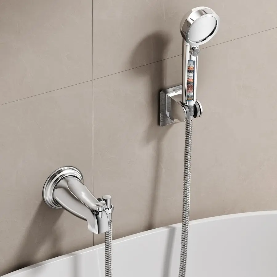

Bathtub Faucet with Sprayer, Filtered Shower Head Attaches to Tub Faucet, Metal Tub Tap with Sprayer, Bathtub Shower Attachment