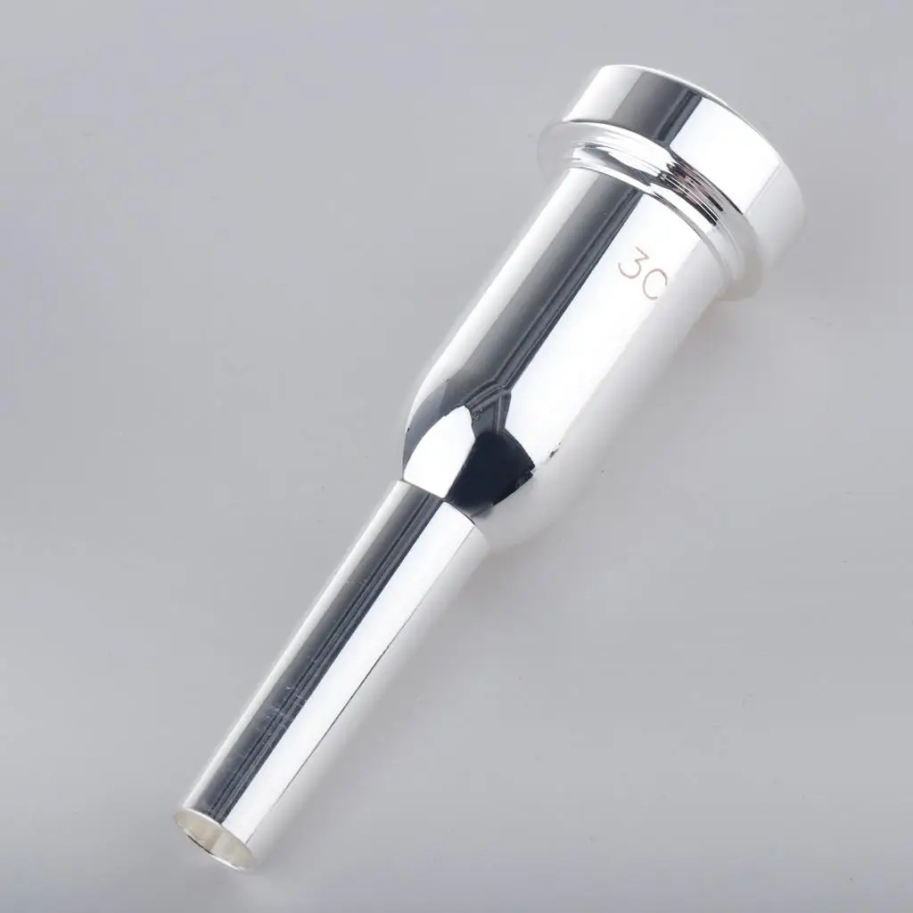 Universal Heavy 3C Bb Trumpet Mouthpiece Musical Instrument Accessory, Silver