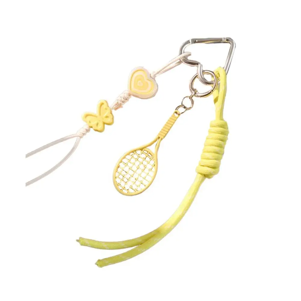 Girl Heart Braided Rope Keychain Hand-Woven Handmade Heart-shaped Bag Pendant Ornament Y2k Star Bowknot Key Chain