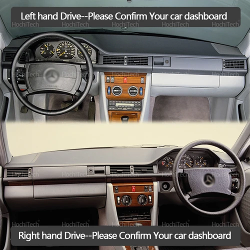 Imagen 2 del producto Alfombra Anti-UV de piel de ante para salpicadero, cubierta para salpicadero, parasol, alfombrilla para Mercedes Benz Clase E W124 E 250 420 200 300 1987 ~ 1997