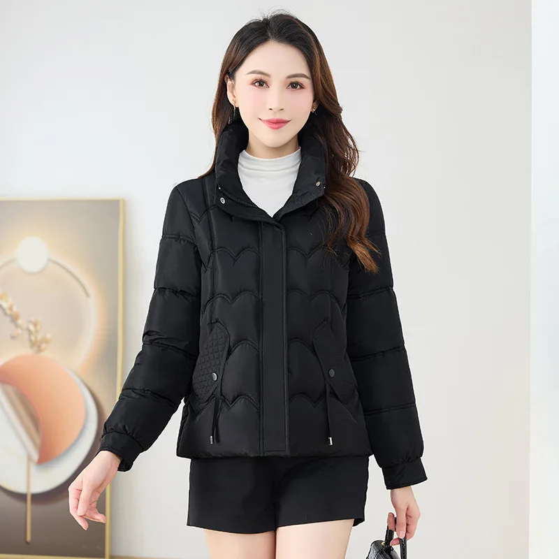 2023 neue Winter Jacke Frauen Parkas Stehkragen Kurze Mäntel Weibliche Parka Warme Verdicken Jacke Koreanische Lose Baumwolle Gepolsterte Outwear