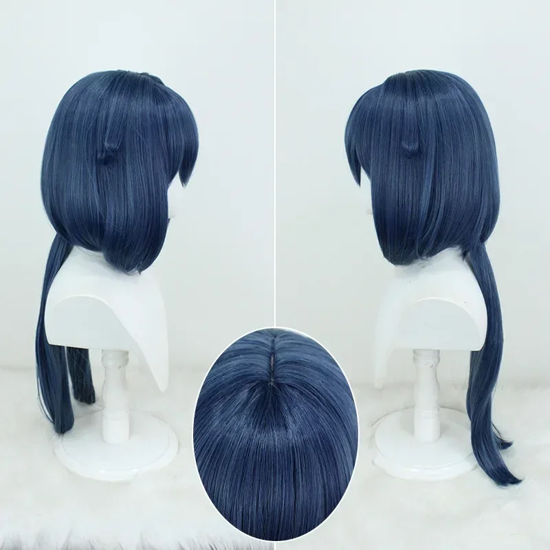 Yun Li Peruca Cosplay para Mulheres, Trilho Estrela Game Honkai, Cabelo Sintético, Longo, Cinza, Azul, Anime, Perucas Resistentes ao Calor, 78cm