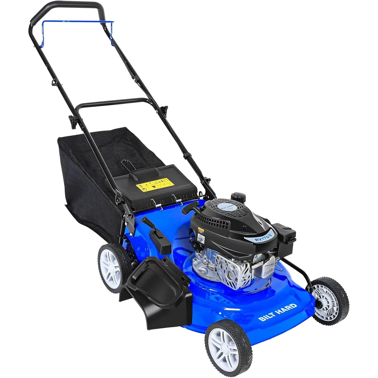 21 Inch Lawn Mower Gas Powered, 4-Cycle 170cc Engine, 3-in-1 Push Lawnmower with Bagging, Mulching & Side Discharge