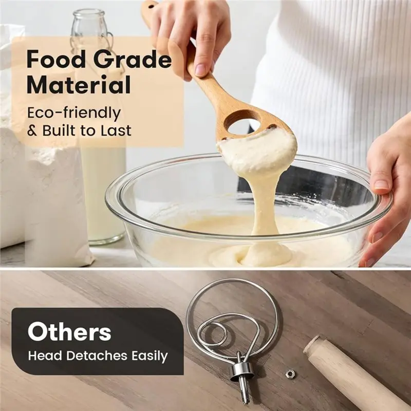 TFORU-Wooden Bread Whisk 12.6