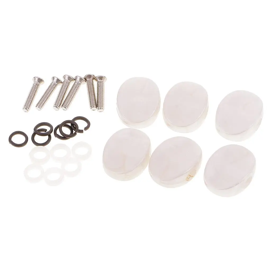 Acoustic Guitar Accessory Plastic Tuning Peg Button White Handle Cap for Guitar Tuner Parts and Repair