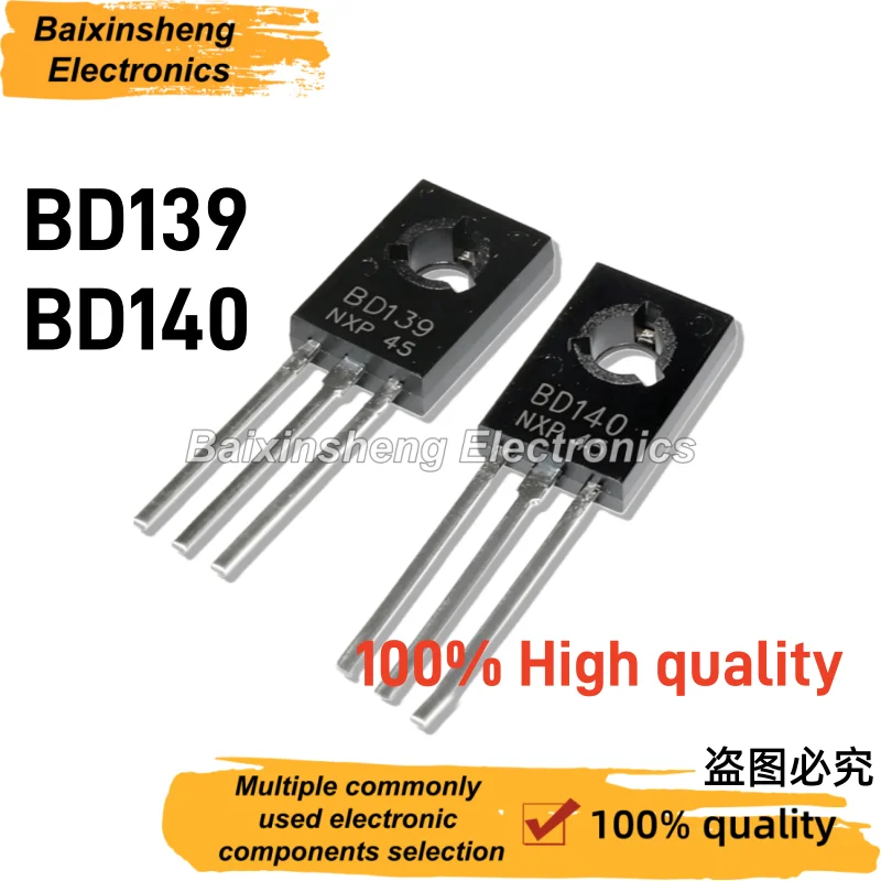 20PCS Direct insertion transistor BD140 PNP BD139 NPN TO-126 power transistor brand new
