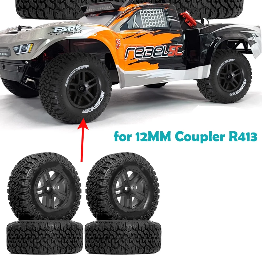 Tires for 12MM Coupler R413 1/10 RC Car Model Barricade Flyer Traverse Short Truck