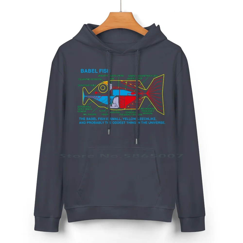 Ndvh Babel Fish H2g2 Pure Cotton Hoodie Sweater 24 Colors Babel Fish Hhgttg Hitchhikers Guide To The Galaxy Douglas Adams