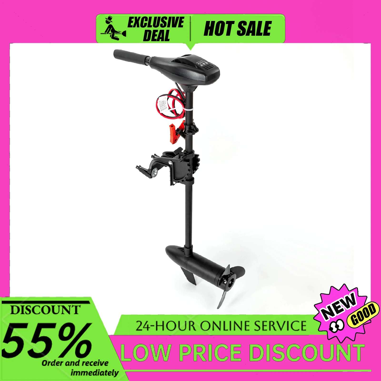 

Electric Outboard Motor Trolling Motor Brush Motor Fishing Boat Engine 12 V Outboard Engine 1700RPM 40LBS