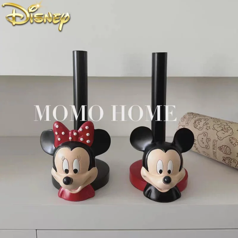 2024 Disney Anime Hobby Mickey Mouse Minnie Creative Kitchen Upright Paper Towel Hanger No Punch Lazy Cartoon Rag Holder Indoor