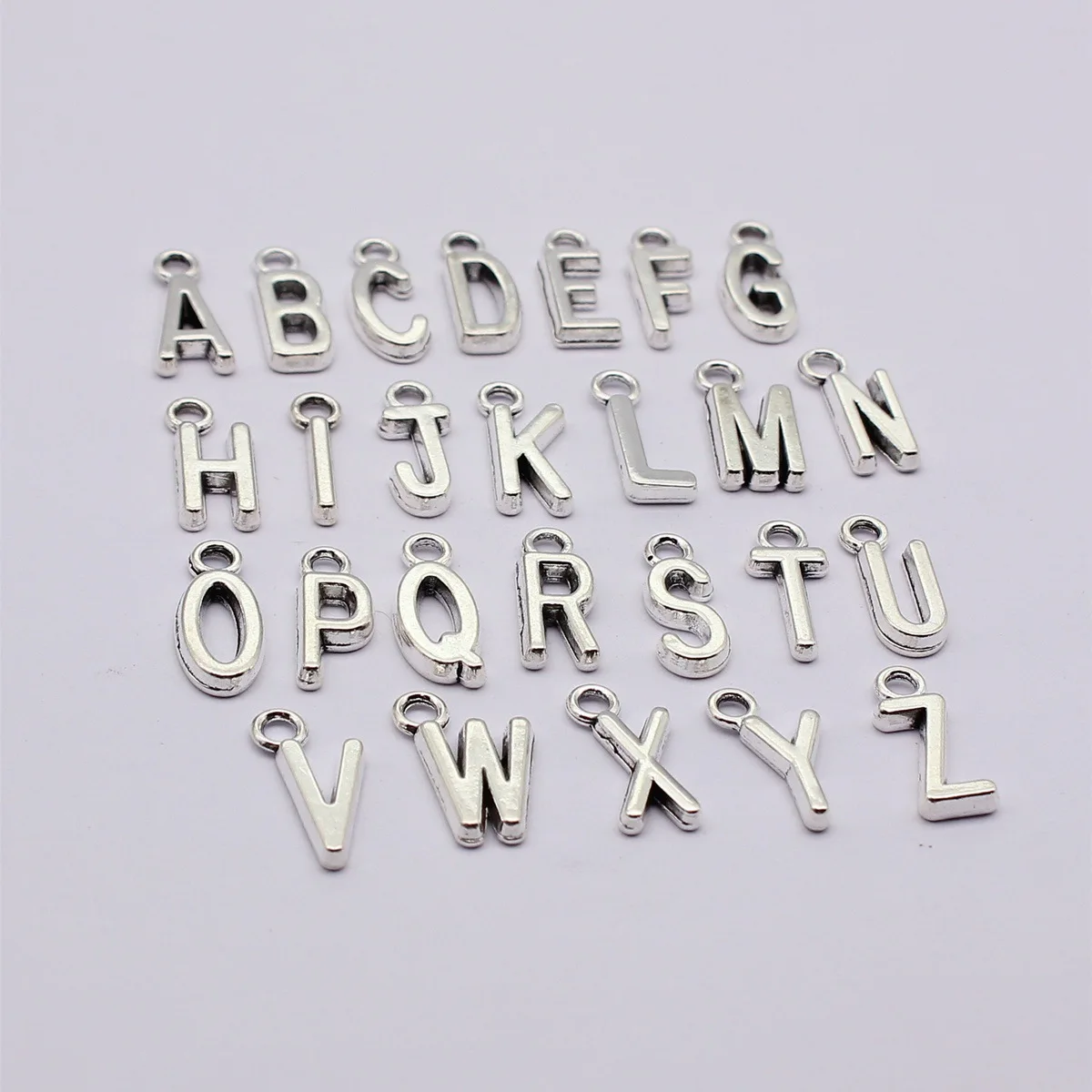 Antique Silver Letter Charm Number Pendant For Name Anniversary DIY Bracelet Necklace Jewelry Making Supplies For