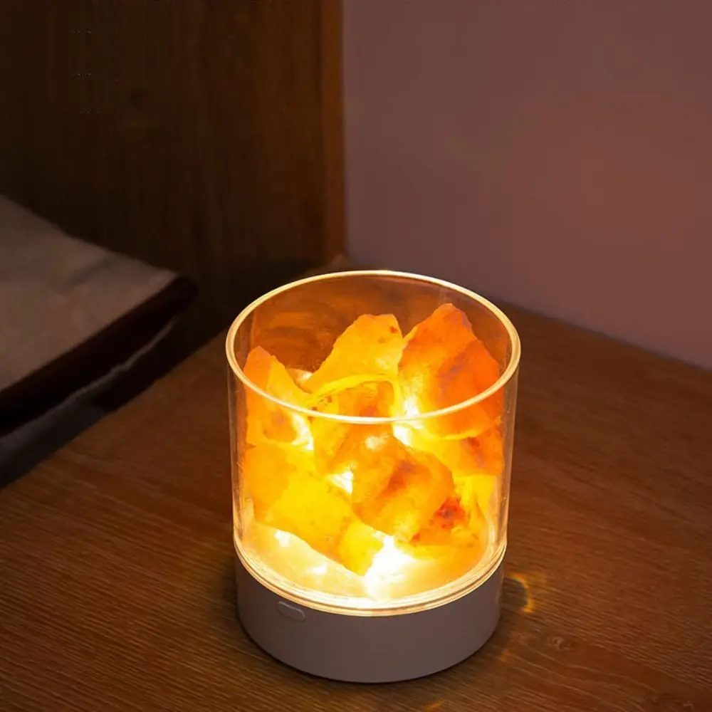 Unique Crafts Natural Crystal Salt Lamp 7 Color Lights Eye Protection Night Light USB Powered LED Table Light Desk