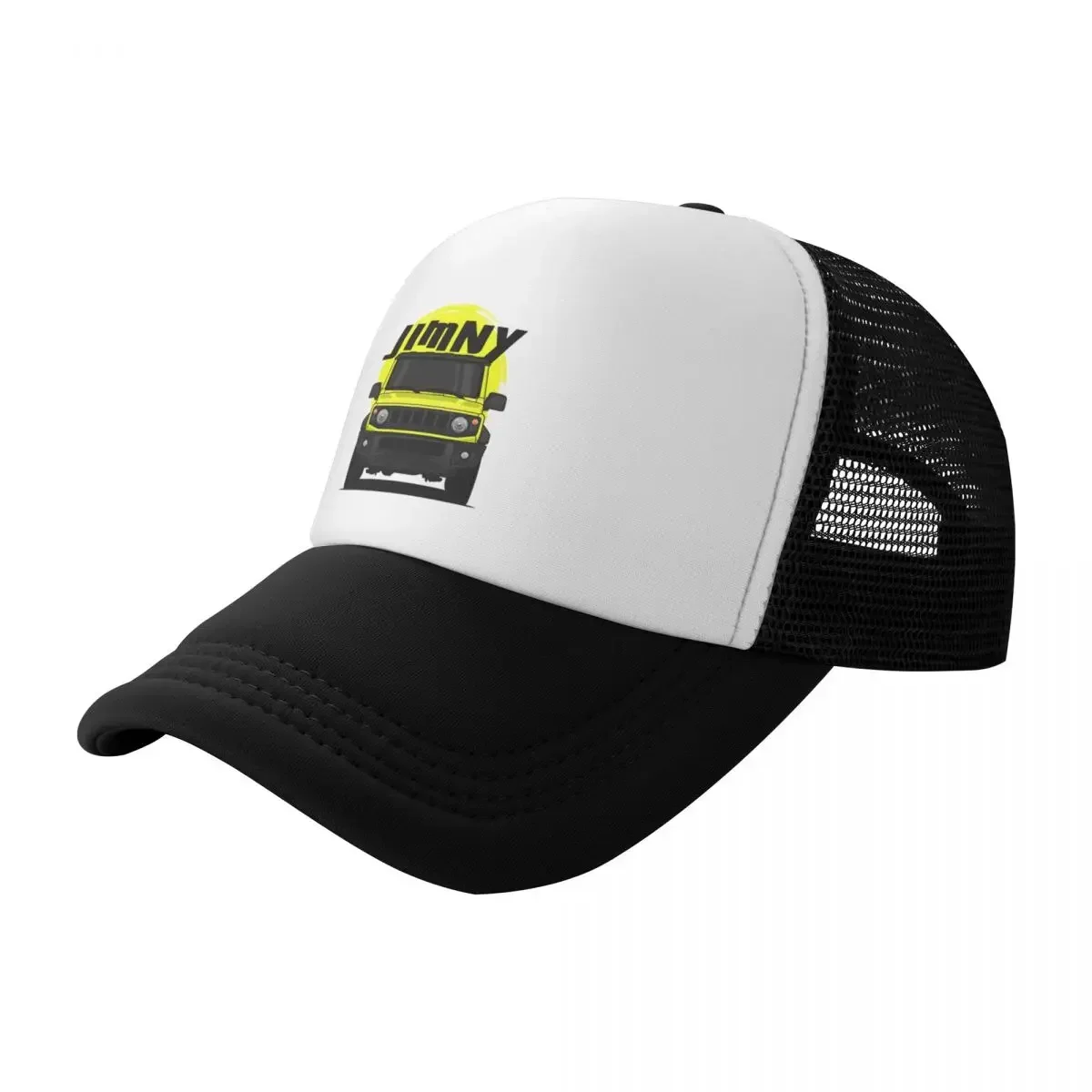 

Front Yellow Jimny Off Road Baseball Cap Hat Beach Trucker Hat Hats For Women Men's