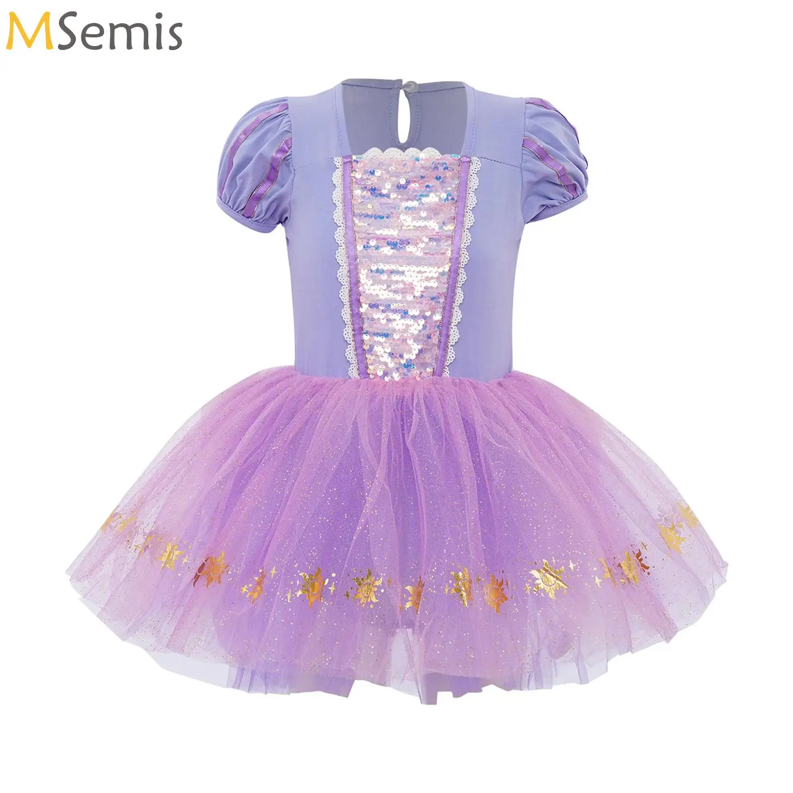 

Kids Girls Halloween Theme Cosplay Dress Baby Puff Sleeves Kindergarten Children's Day Ballet Dance Performance Princess Dresses