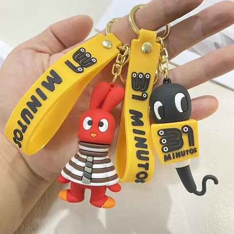 New Cartoon Broadcasting doll KeyChain Cute Key Chains Silicone Car Key Chain Bag Pendant Keyring Friends Gifts