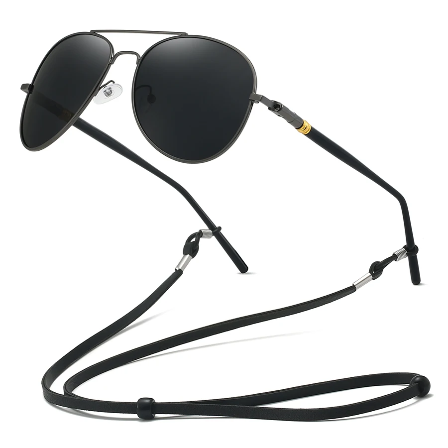    Vintage-Mode-Pilotensonnenbrille mit Kette für Männer und Frauen, Brillen zum Angeln und Autofahren, Markendesigner-Sonnenbrillen