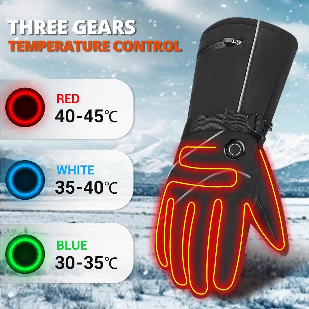 

Перчатки с электрическим подогревом, сенсорный экран, лыжные термоперчатки с подогревом, зимние мото перчатки с подогревом, уличные теплые водонепроницаемые ветрозащитные перчатки