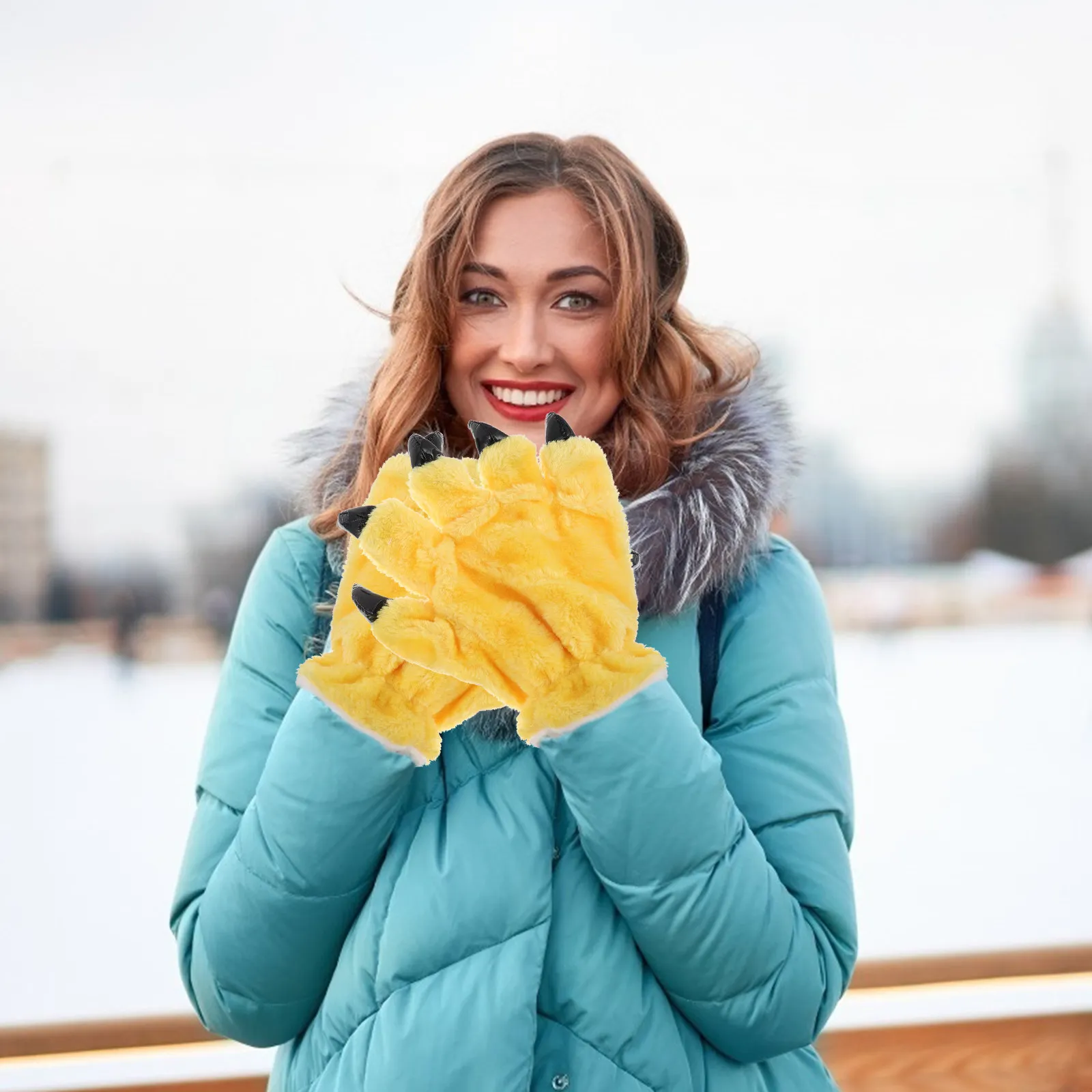 

1Pair Animal Palm Gloves Thicken Warm Winter Gloves for Fancy Dress Theme Parties Role Play Props Cute Decorative Accessory Gift