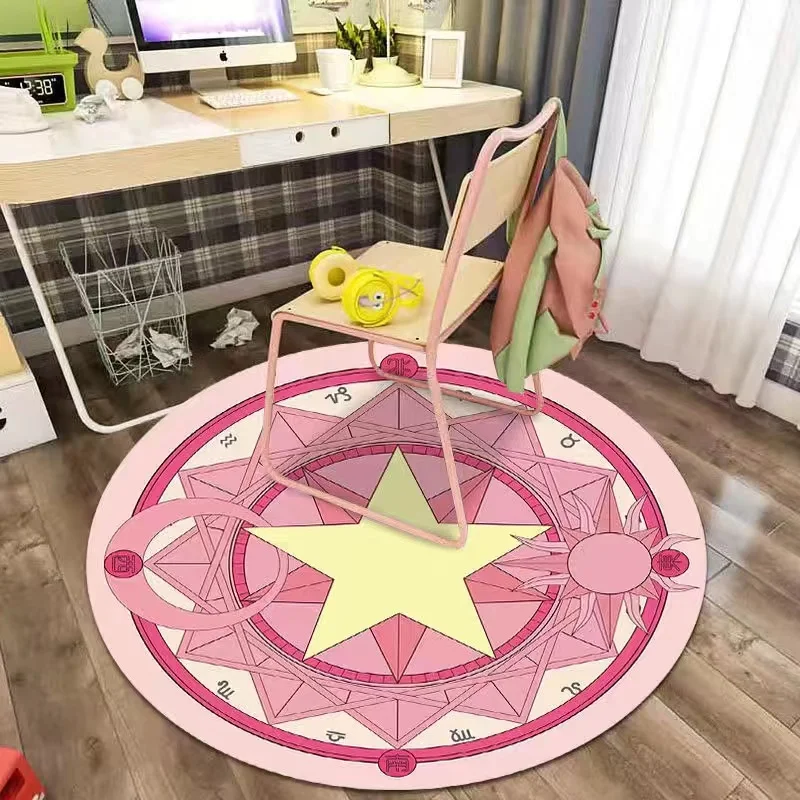 Pink girl carpet bedroom princess room computer chair floor mat furniture decoration Cartoon door mat non-slip floor mat Cute