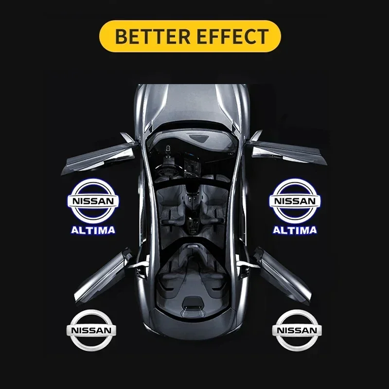 Lámpara LED con logotipo de bienvenida para puerta de coche, 2 uds., para Nissan Nismo Teana Altima Coupe Sedan MAXIMA AMADAR TITAN QUEST Quest Armada