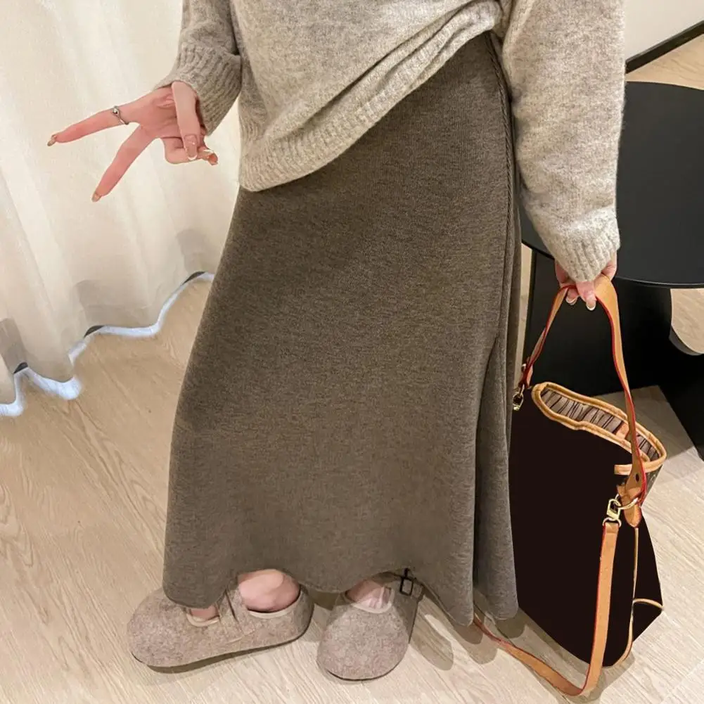 Nouveau printemps dame solide a-ligne queue de poisson jupes femme classique coréen taille haute robe femmes paresseux Style concis mince jupes