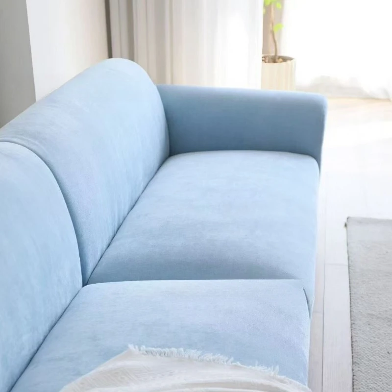 Cream wind gentle and elegant healing sea salt blue fabric sofa living room nail salon bed and breakfast sofa