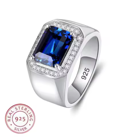 925 Sterling Silver Ring luxury Blue Gemstone High Quality For Women Wedding Fine Jewelry Accessories Party Gift Fashions