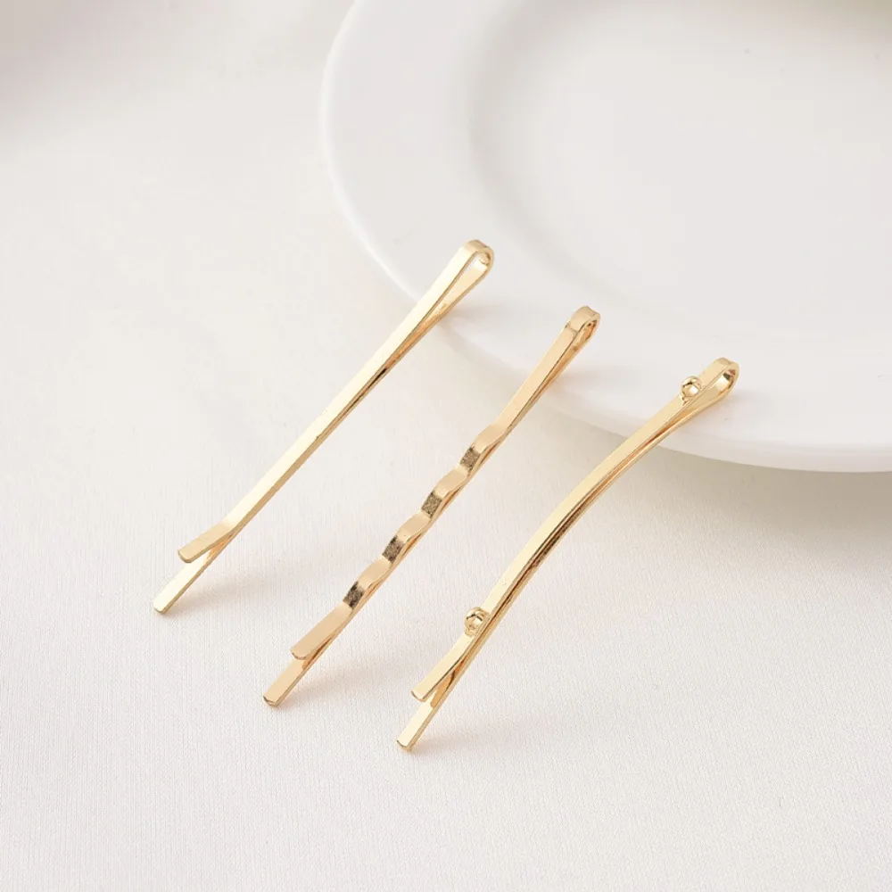 

14-каратное позолоченное цветное двойное подвесное однолинейное заколка для волос, аксессуар для волос ручной работы своими руками, заколки для челки с жемчужной основой в стиле барокко