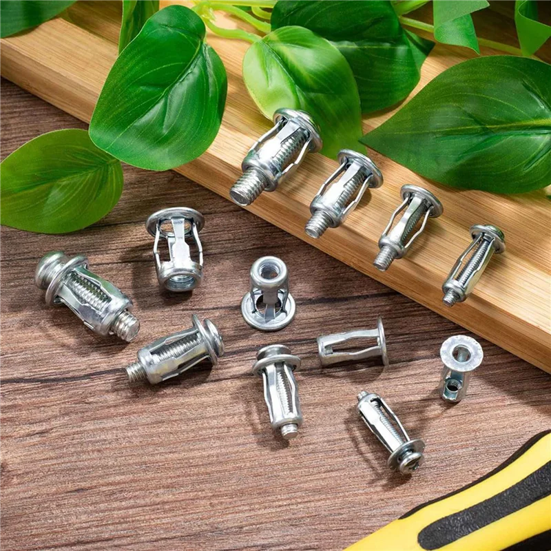 AbAE-80Pcs m 4 m5 m6 m8 porcas jack, fixadores de porca de parafuso de expansão de aço carbono para fixação de etiqueta de recipiente de quadro de placa
