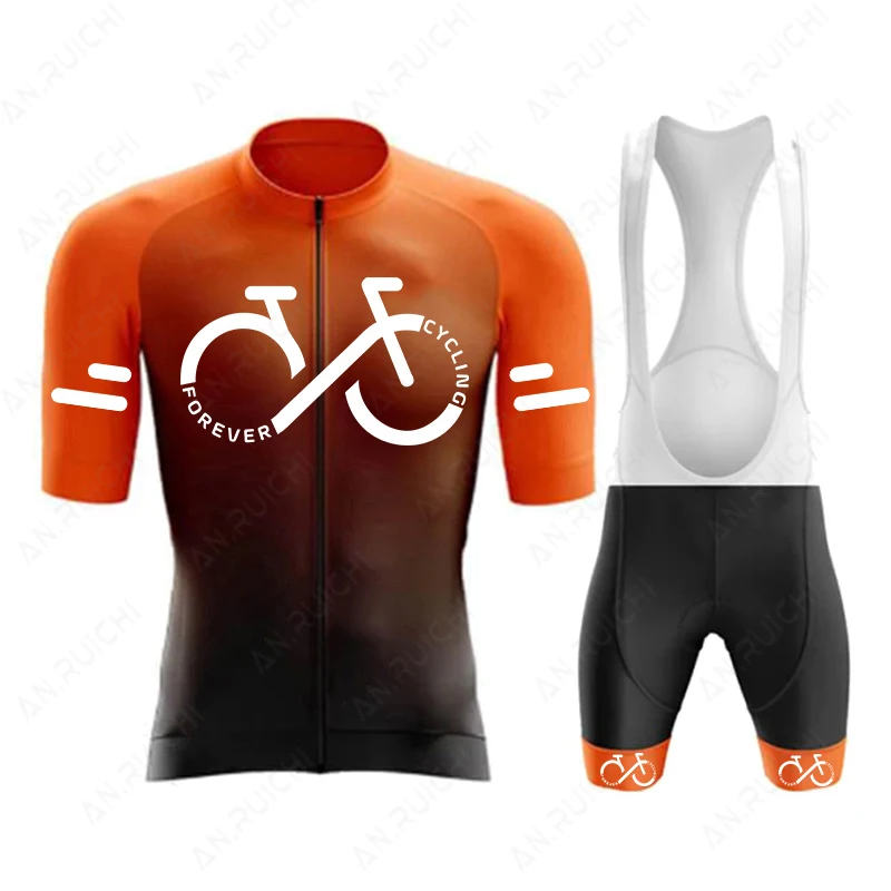 Conjunto de Jersey de Ciclismo para hombre, Ropa deportiva para bicicleta de montaña, Color degradado, verano 2023