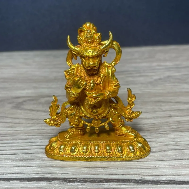 Tibetan Buddhism Yama Dharmaraja Statue Small Buddha Figurine, Protector Deity, Religious Amulet Ornament for Altar Decor