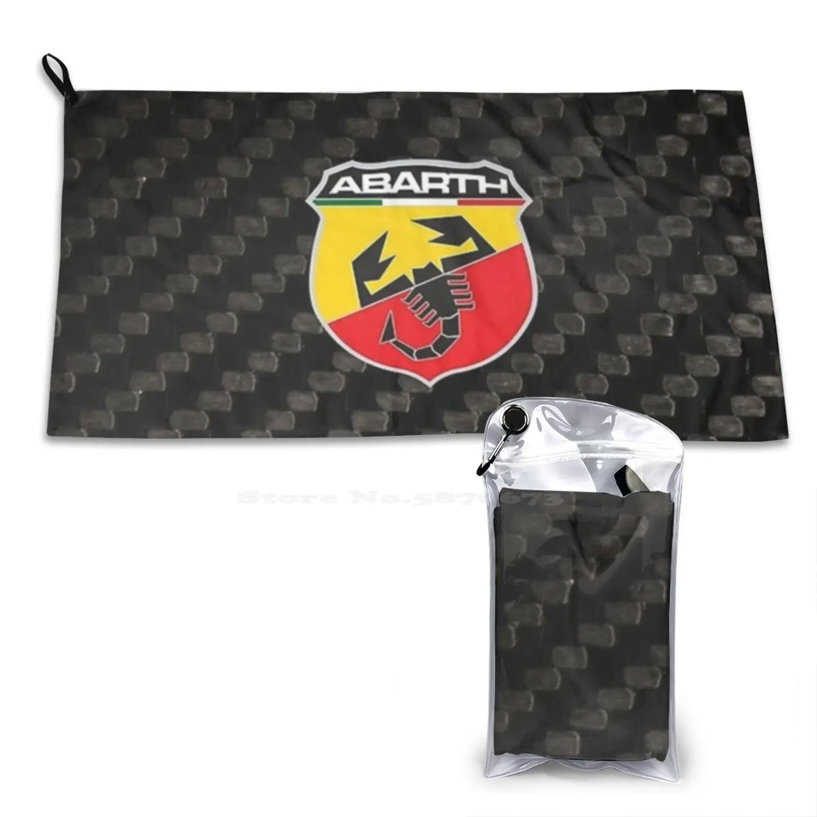 Cerbons Print Washcloth Soft Towel Carbon Fiber Weave Pattern Abarth Competizione Motorsport S0S