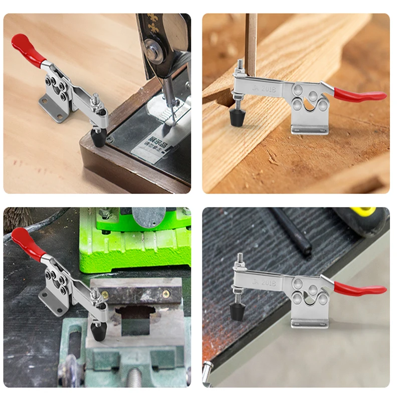 For 1/2/4pcs/set Red Toggle Clamp GH-201B 100kg Quick Release Tool Horizontal Clamps Hand New Heavy Duty Tooling Accessory
