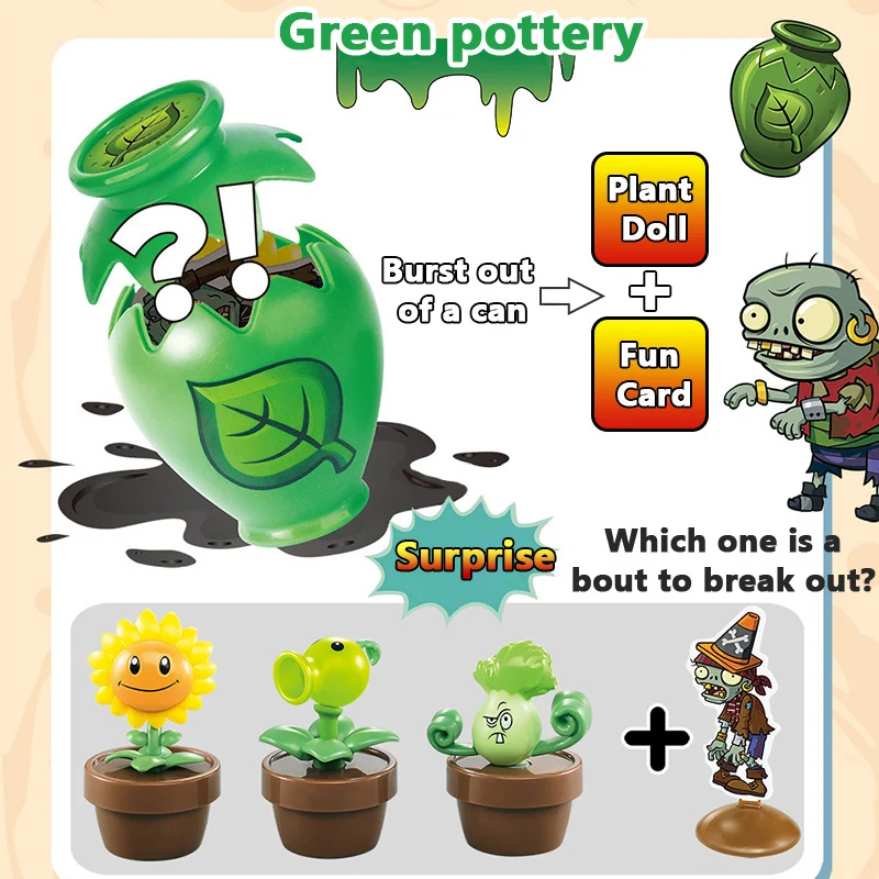 Plants VS Zombies 2 Anime Blind Box Surprise Pottery Peashooter SunFlower Pirate Captain Ra Zombie Game Dolls Model Kids Toys