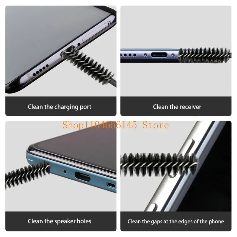 

5asd Portable Electronics Cleaning Tools Set for Speakers Earbuds Charging Port Includes Microfibers Cloth Cotton Swabs Travel