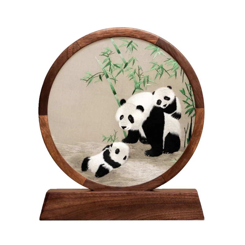 Ornament embroidery decoration table Chinese style double-sided embroidery characteristic commemorative gift business