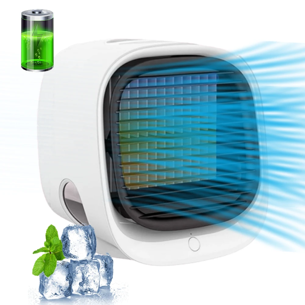 

Desktop Air Cooler Personal Portable Fan with 3-Speeds Air Cooler with 0.3L Water Tank&Night Light for Desk Home Office Bedroom